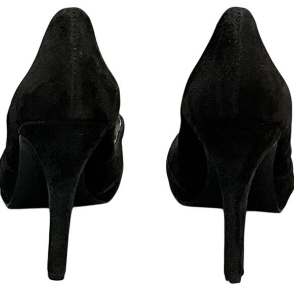 Guess 90s Y2K Dressy Black Suede Peep Toe Stiletto Heel Women 9 - Picture 5 of 8